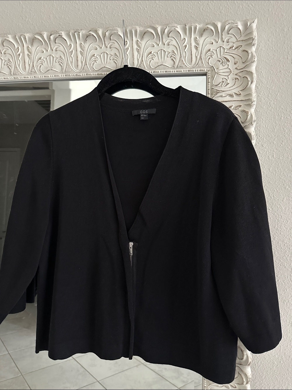 COS Black Zip-Front Top